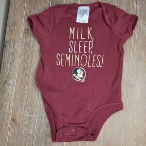 Florida State Milk Sleep Seminoles Infant Bodysuit Baby Romper (6-9M)